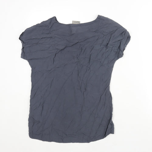 VERO MODA Womens Grey Viscose Basic Blouse Size S Round Neck