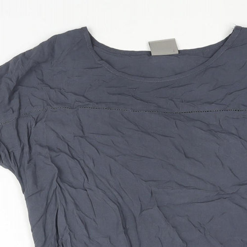 VERO MODA Womens Grey Viscose Basic Blouse Size S Round Neck