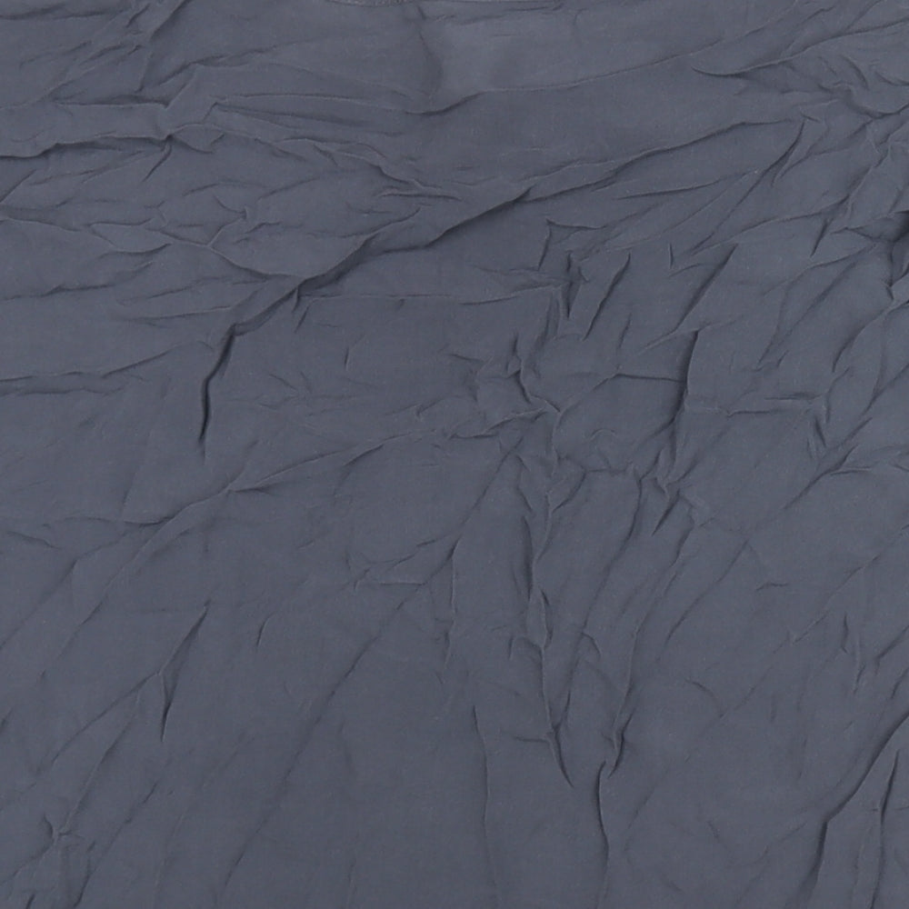 VERO MODA Womens Grey Viscose Basic Blouse Size S Round Neck