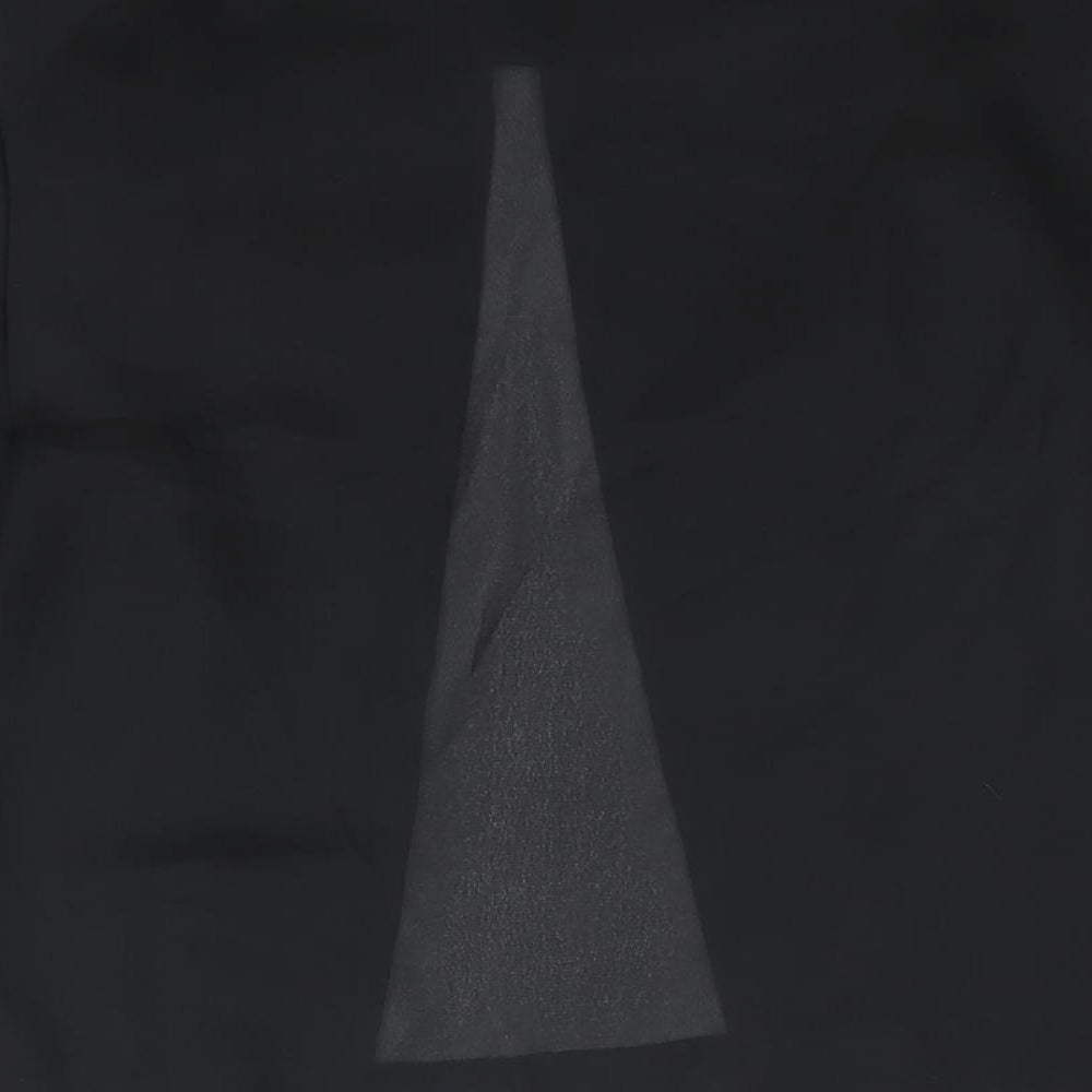 Jersey Masters Womens Black Polyester Basic Blouse Size 12 Round Neck - Semi Sheer Open Front