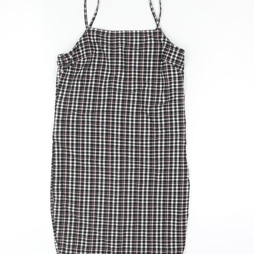 New Look Girls Black Check Polyester Shift Size 10-11 Years Square Neck Pullover