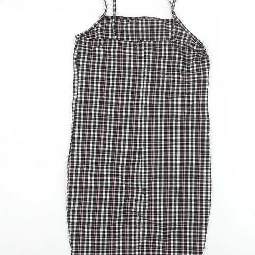 New Look Girls Black Check Polyester Shift Size 10-11 Years Square Neck Pullover