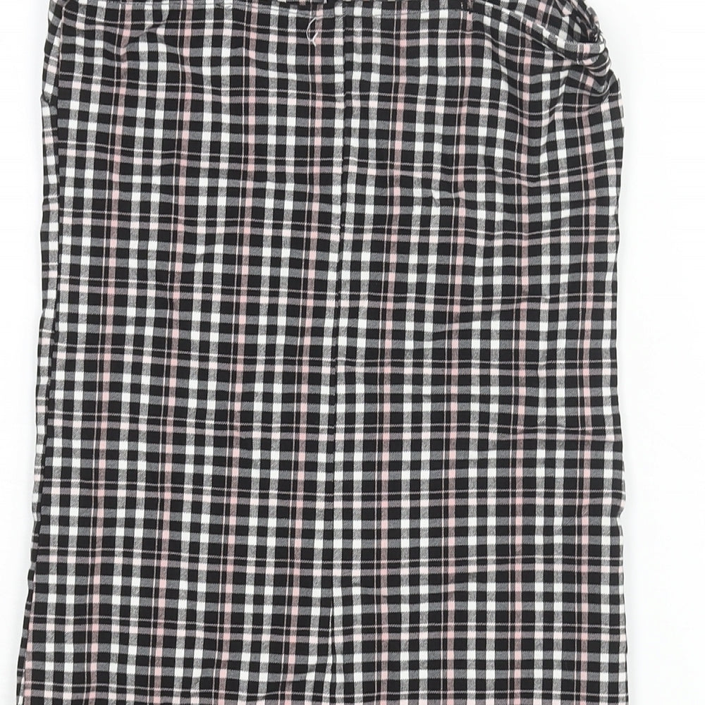 New Look Girls Black Check Polyester Shift Size 10-11 Years Square Neck Pullover