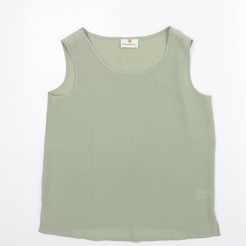 Hamells Womens Green Polyester Camisole Blouse Size 10 Scoop Neck