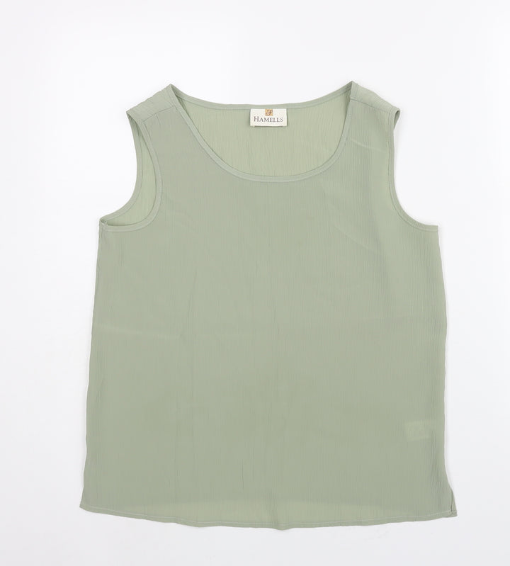 Hamells Womens Green Polyester Camisole Blouse Size 10 Scoop Neck