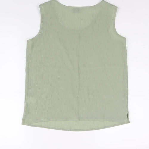Hamells Womens Green Polyester Camisole Blouse Size 10 Scoop Neck