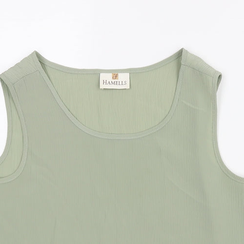 Hamells Womens Green Polyester Camisole Blouse Size 10 Scoop Neck