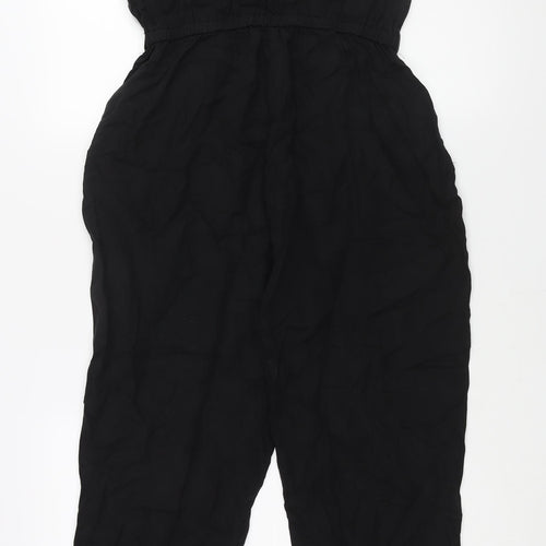 Apricot Womens Black Lyocell Jumpsuit One-Piece Size 10 L28 in Button