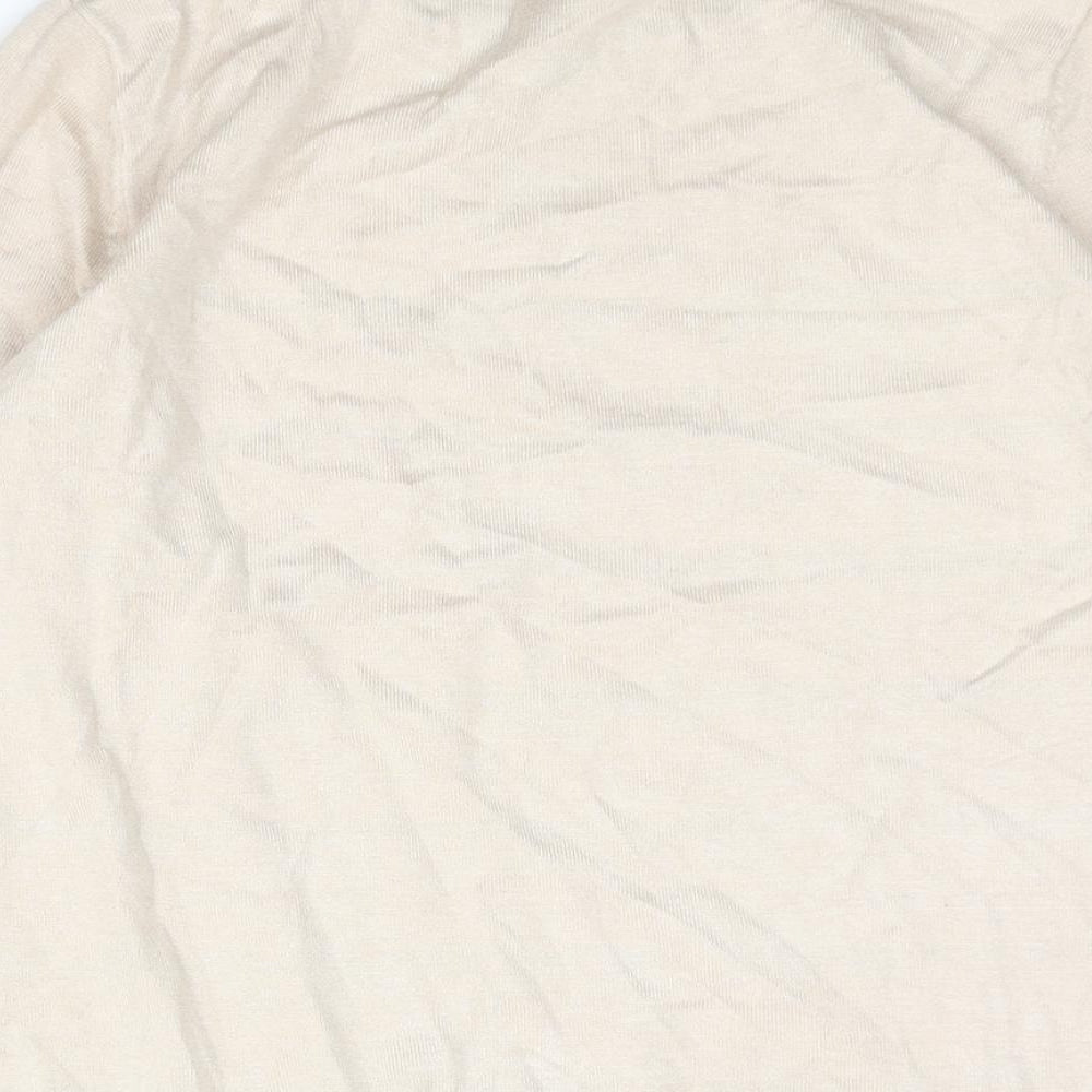 CC Womens Beige Round Neck Viscose Pullover Jumper Size S - Stripe Print