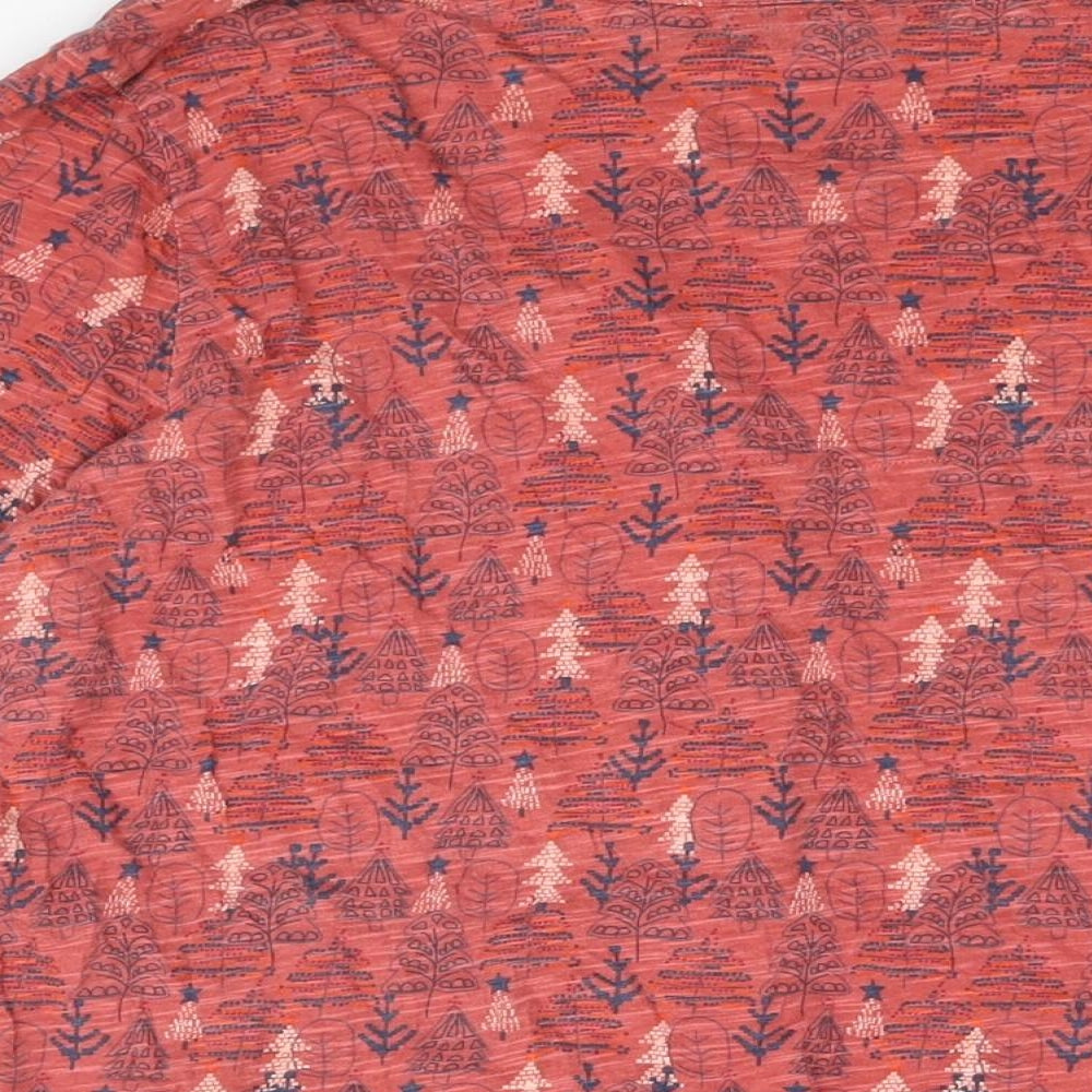 MANTARAY PRODUCTS Womens Multicoloured Geometric Cotton Basic Blouse Size 16 V-Neck - Tree Print