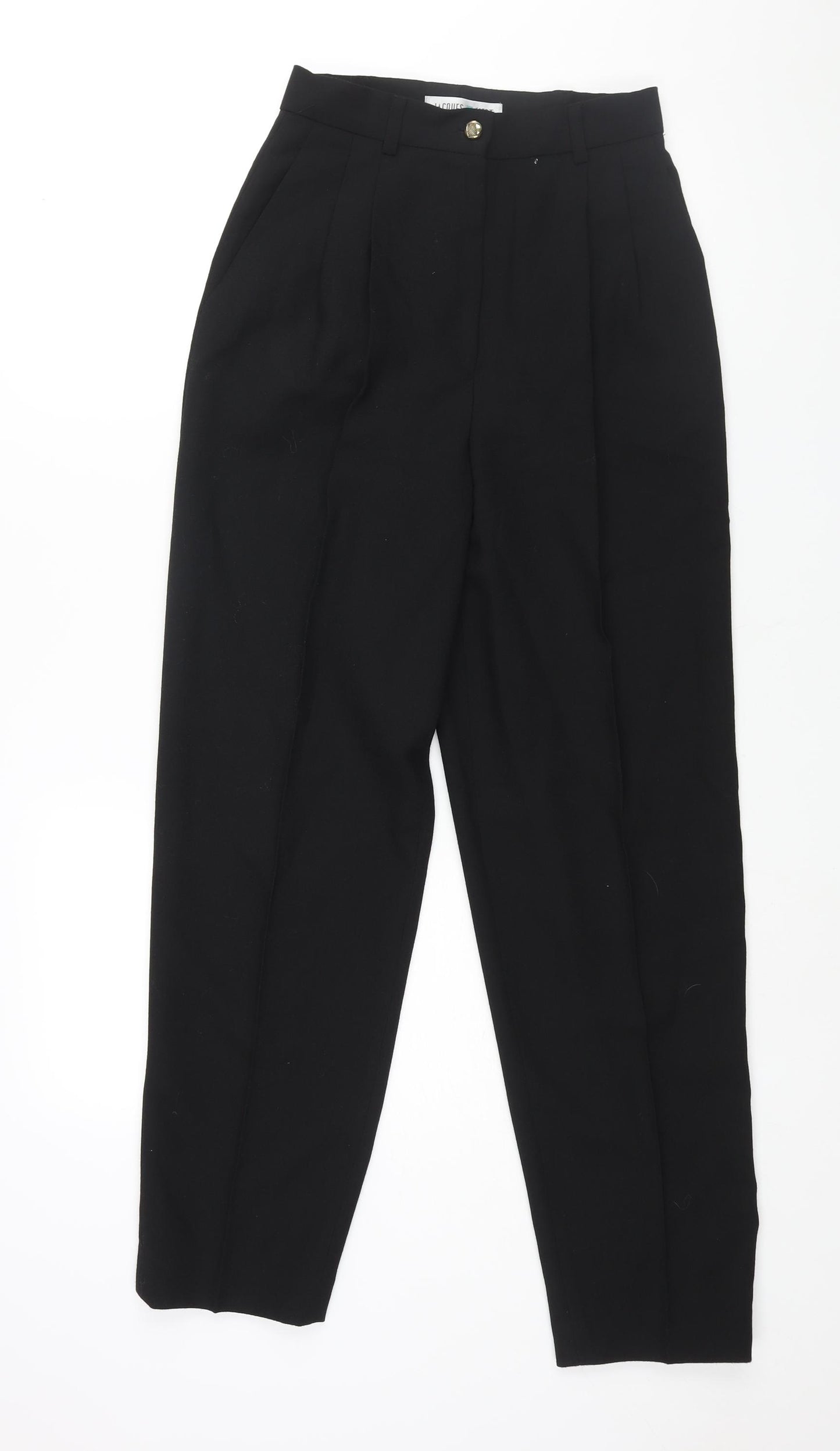 Jacques Vert Womens Black Polyester Trousers Size 10 L29 in Regular Zip