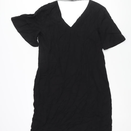 b.young Womens Black Lyocell Shift Size 10 V-Neck Pullover