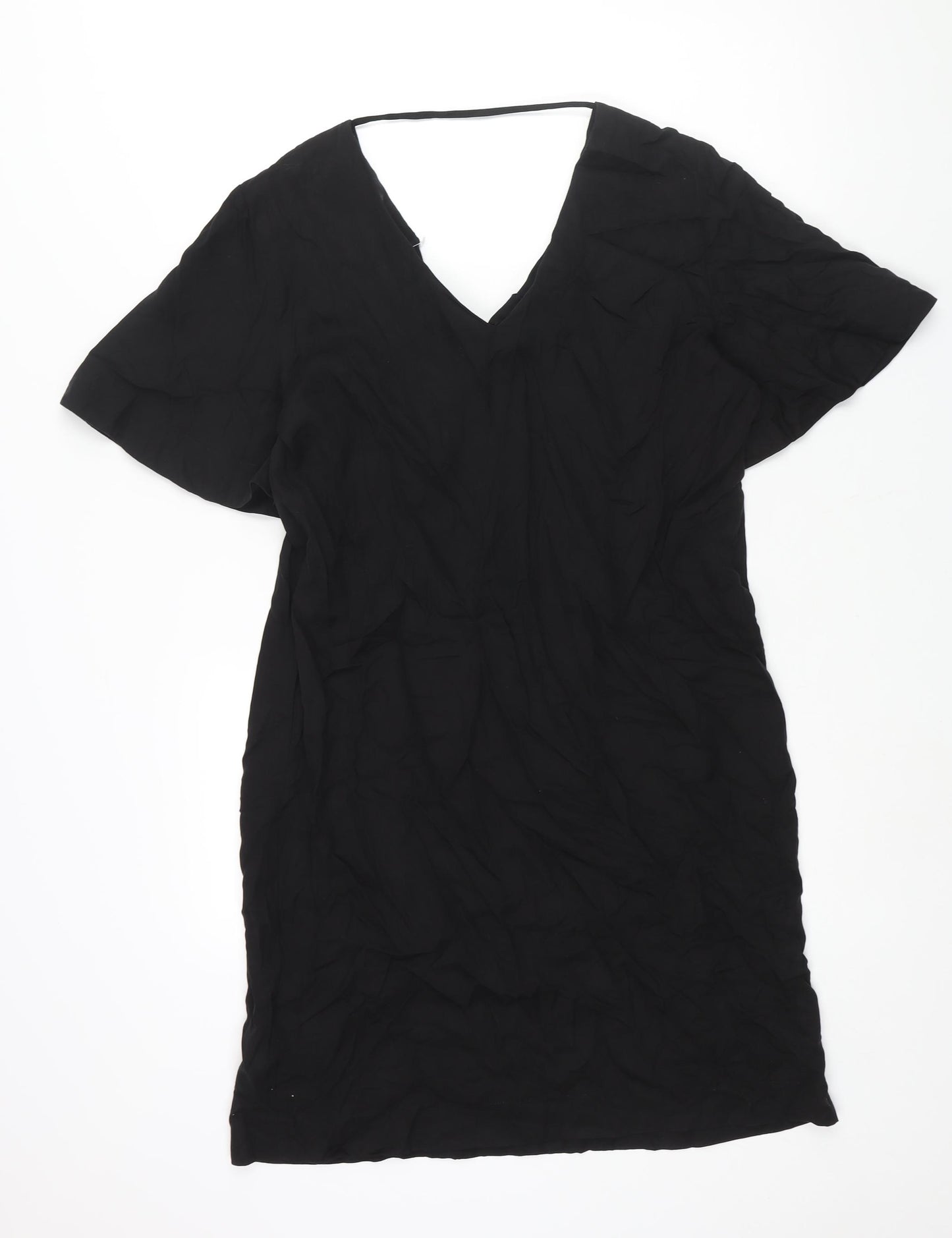 b.young Womens Black Lyocell Shift Size 10 V-Neck Pullover