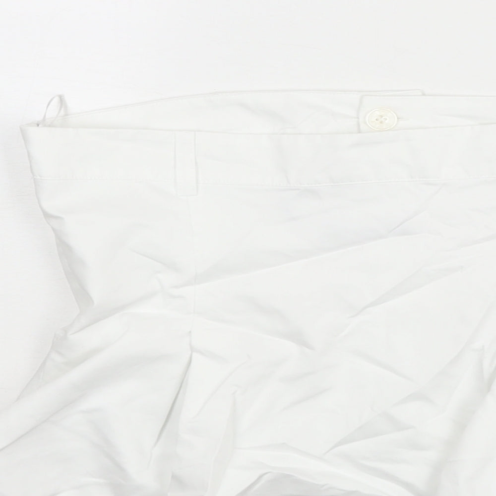 Zara Womens White Cotton Basic Blouse Size L Square Neck