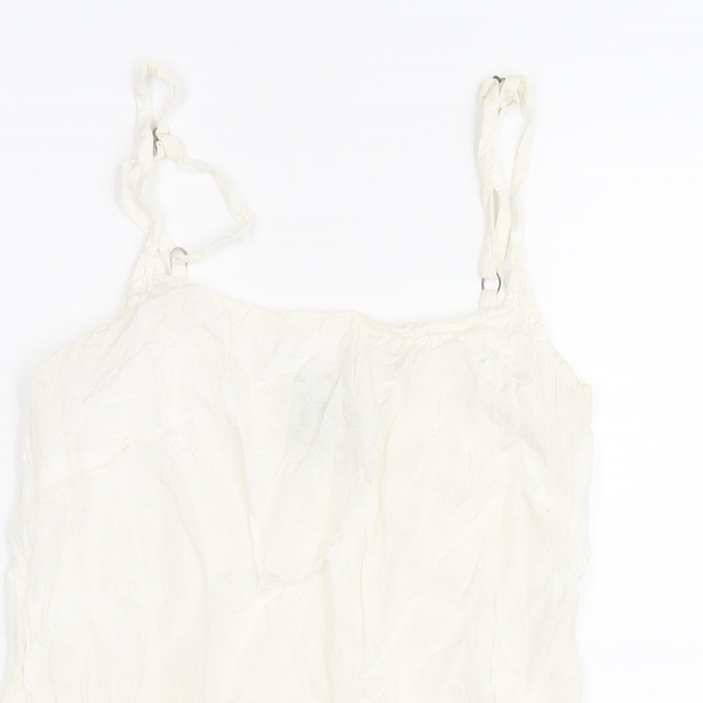Noa Noa Womens Ivory Viscose Slip Dress Size XL Scoop Neck Pullover