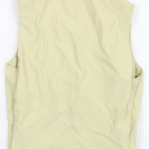 Kaliko Womens Yellow Silk Basic Blouse Size 8 Square Neck - Floral Embroidery