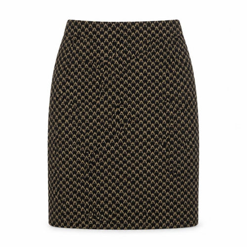 Marks and Spencer Womens Black Geometric Polyester Straight & Pencil Skirt Size 8 Zip