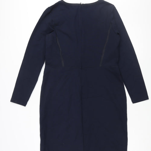Sandwich Womens Blue Viscose Shift Size L Round Neck Zip