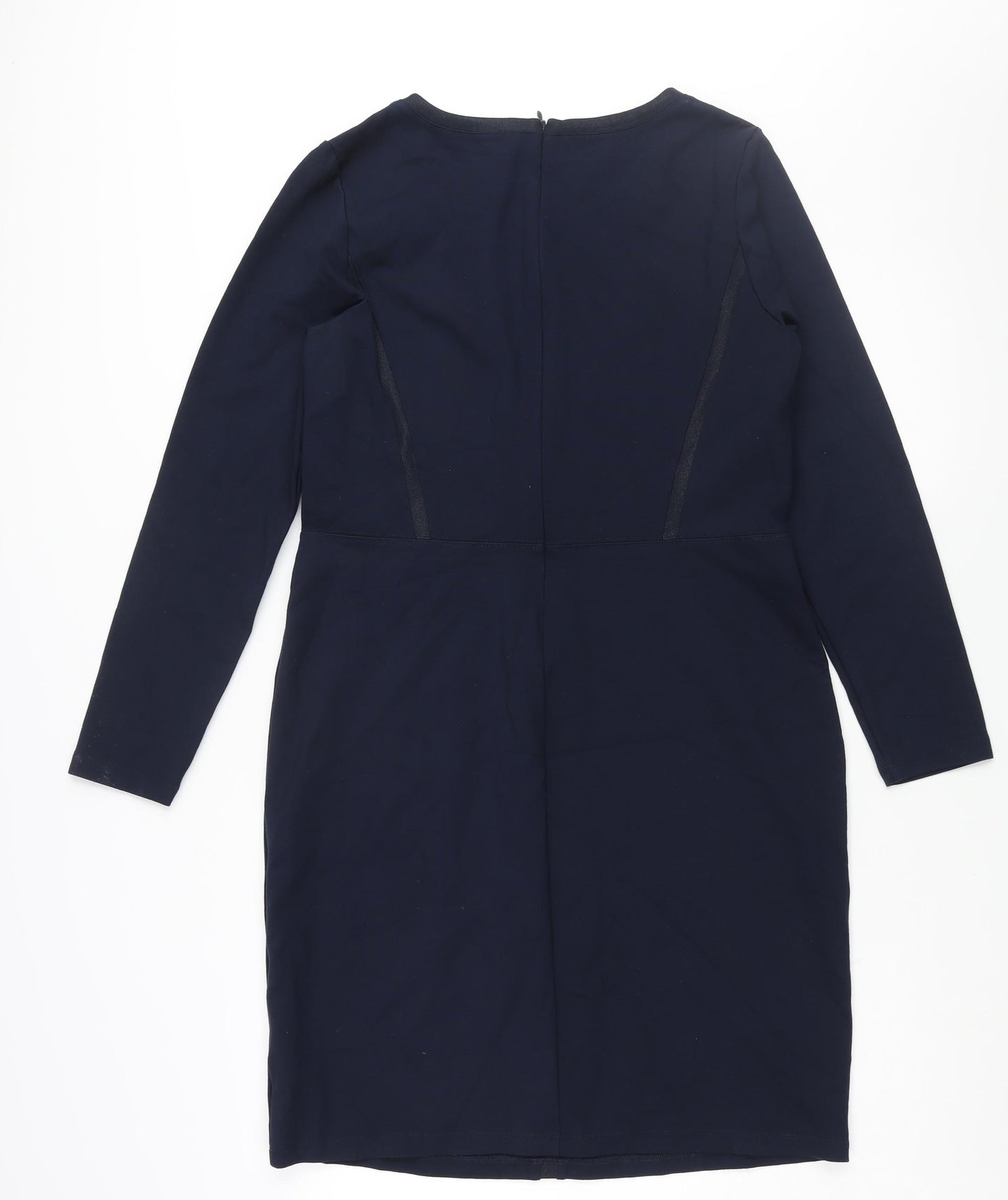 Sandwich Womens Blue Viscose Shift Size L Round Neck Zip