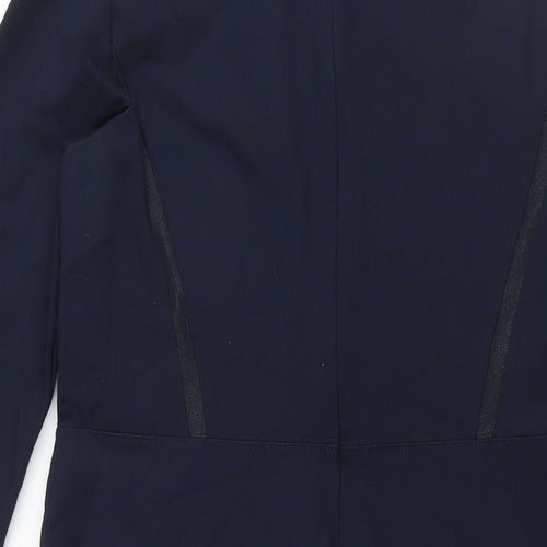 Sandwich Womens Blue Viscose Shift Size L Round Neck Zip