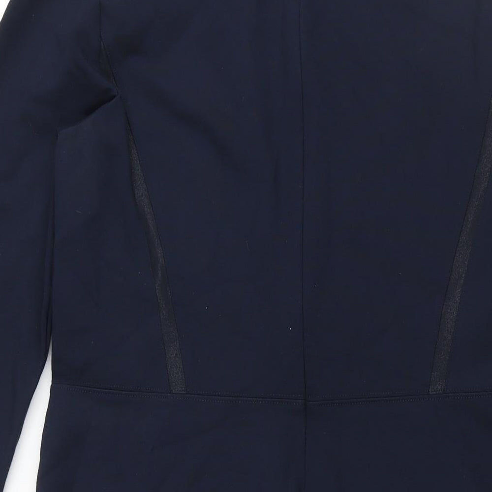 Sandwich Womens Blue Viscose Shift Size L Round Neck Zip