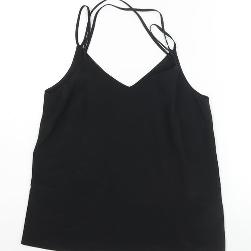 New Look Womens Black Polyester Camisole Blouse Size 10 V-Neck