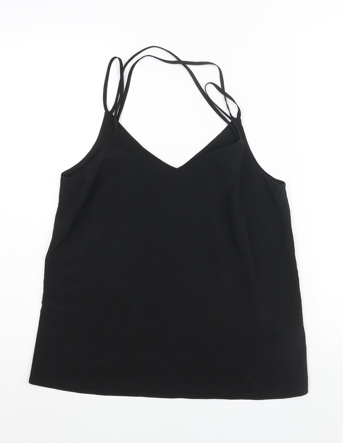New Look Womens Black Polyester Camisole Blouse Size 10 V-Neck
