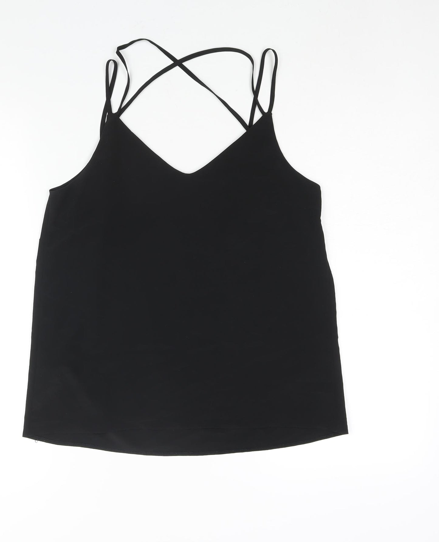 New Look Womens Black Polyester Camisole Blouse Size 10 V-Neck