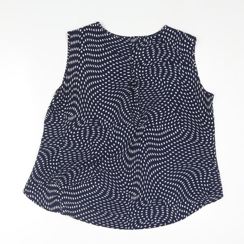 Saloos Womens Blue Geometric Polyester Camisole Blouse Size 20 V-Neck