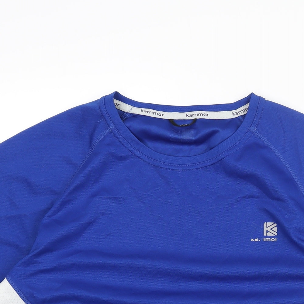 Karrimor Mens Blue Colourblock Polyester Basic T-Shirt Size M Round Neck Pullover