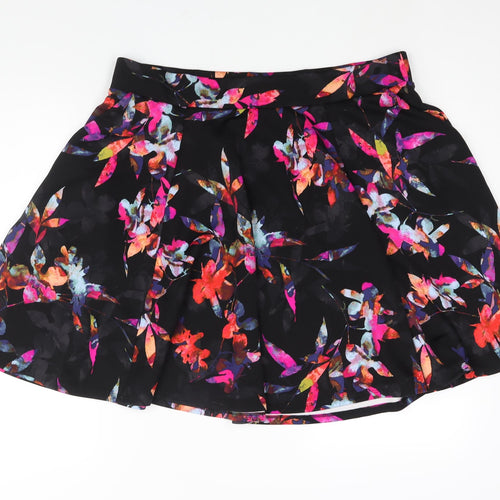 Torrid Womens Black Floral Polyester Skater Skirt Size 36 in