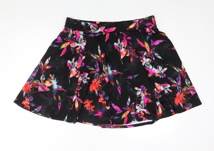 Torrid Womens Black Floral Polyester Skater Skirt Size 36 in