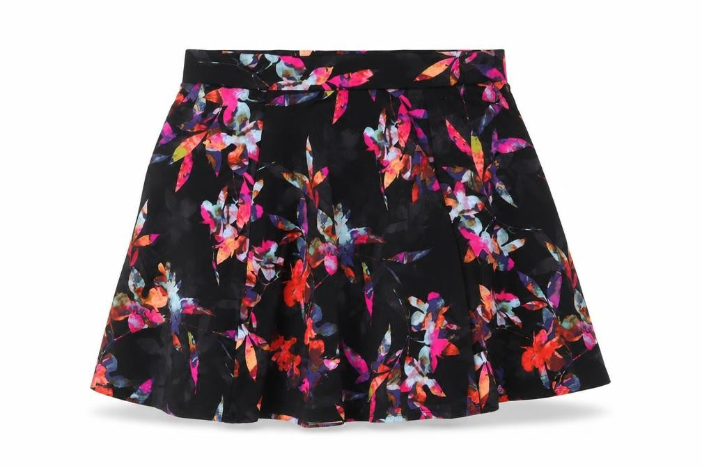 Torrid Womens Black Floral Polyester Skater Skirt Size 36 in