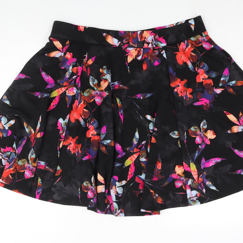 Torrid Womens Black Floral Polyester Skater Skirt Size 36 in