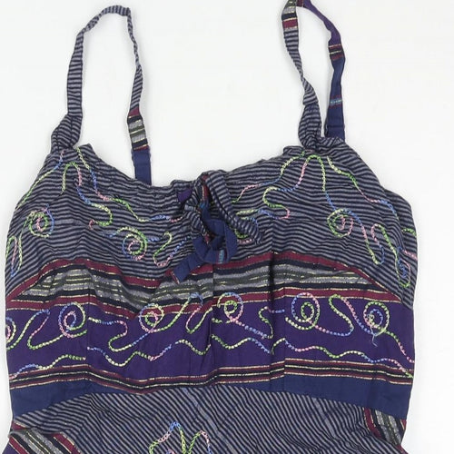 Joe Browns Womens Multicoloured Geometric Cotton Tunic Blouse Size 16 Sweetheart - Hi-Low Hem Bow
