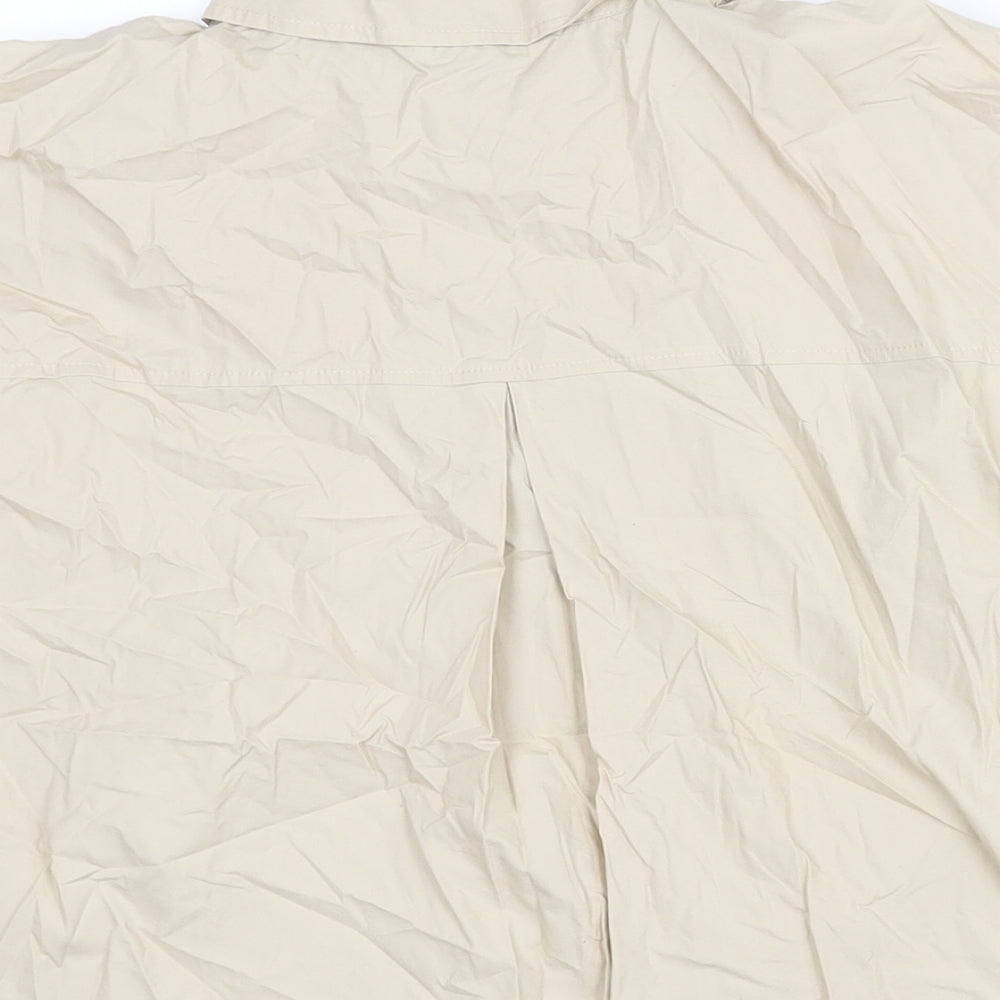 Marks and Spencer Womens Beige Cotton Basic Blouse Size 18 Collared