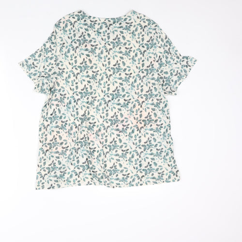 Per Una Womens Multicoloured Geometric Polyester Basic Blouse Size 22 Round Neck - Floral Print