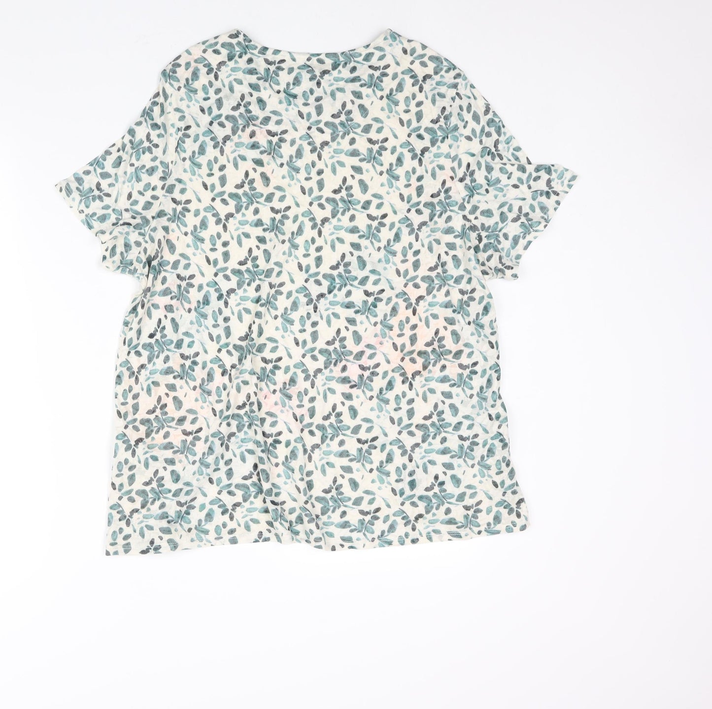 Per Una Womens Multicoloured Geometric Polyester Basic Blouse Size 22 Round Neck - Floral Print