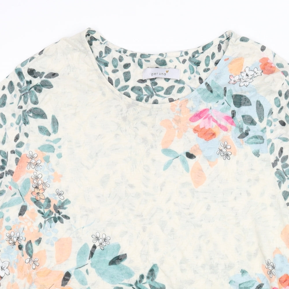 Per Una Womens Multicoloured Geometric Polyester Basic Blouse Size 22 Round Neck - Floral Print