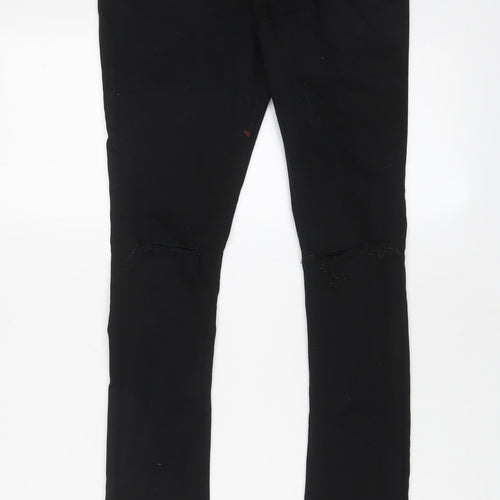 New Look Girls Black Cotton Skinny Jeans Size 11 Years L26 in Regular Zip