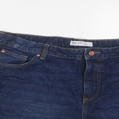 Denim & Co. Womens Blue Cotton Basic Shorts Size 18 L3 in Regular Zip