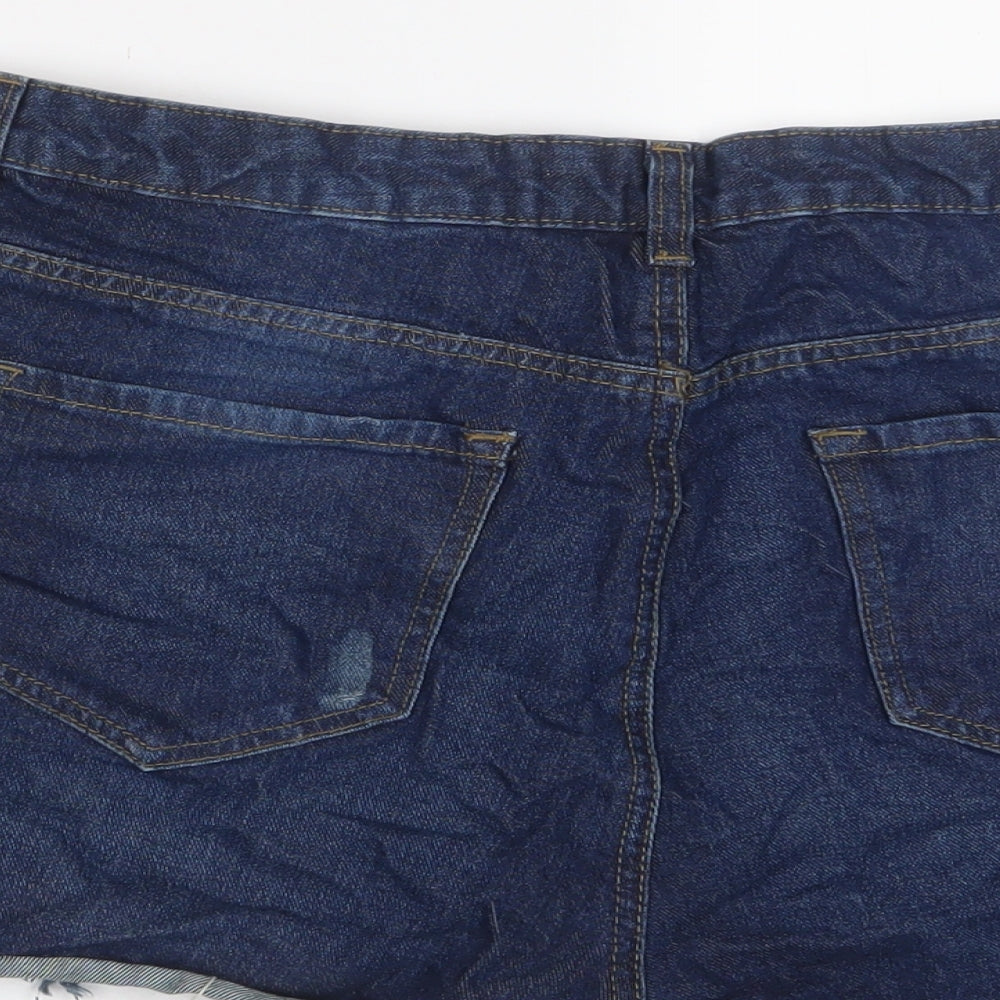 Denim & Co. Womens Blue Cotton Basic Shorts Size 18 L3 in Regular Zip