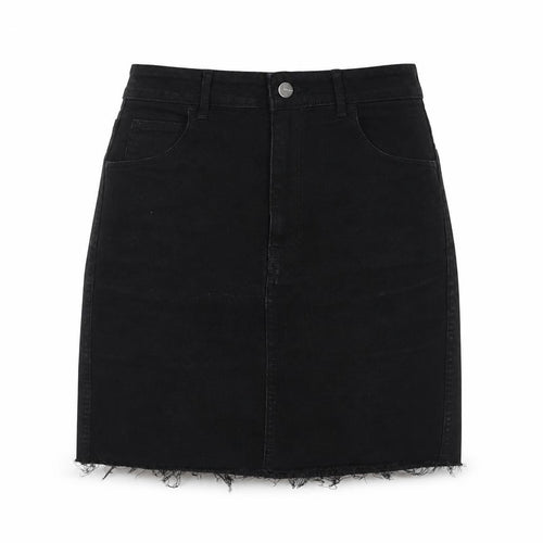 H&M Womens Black Cotton A-Line Skirt Size 8 Zip