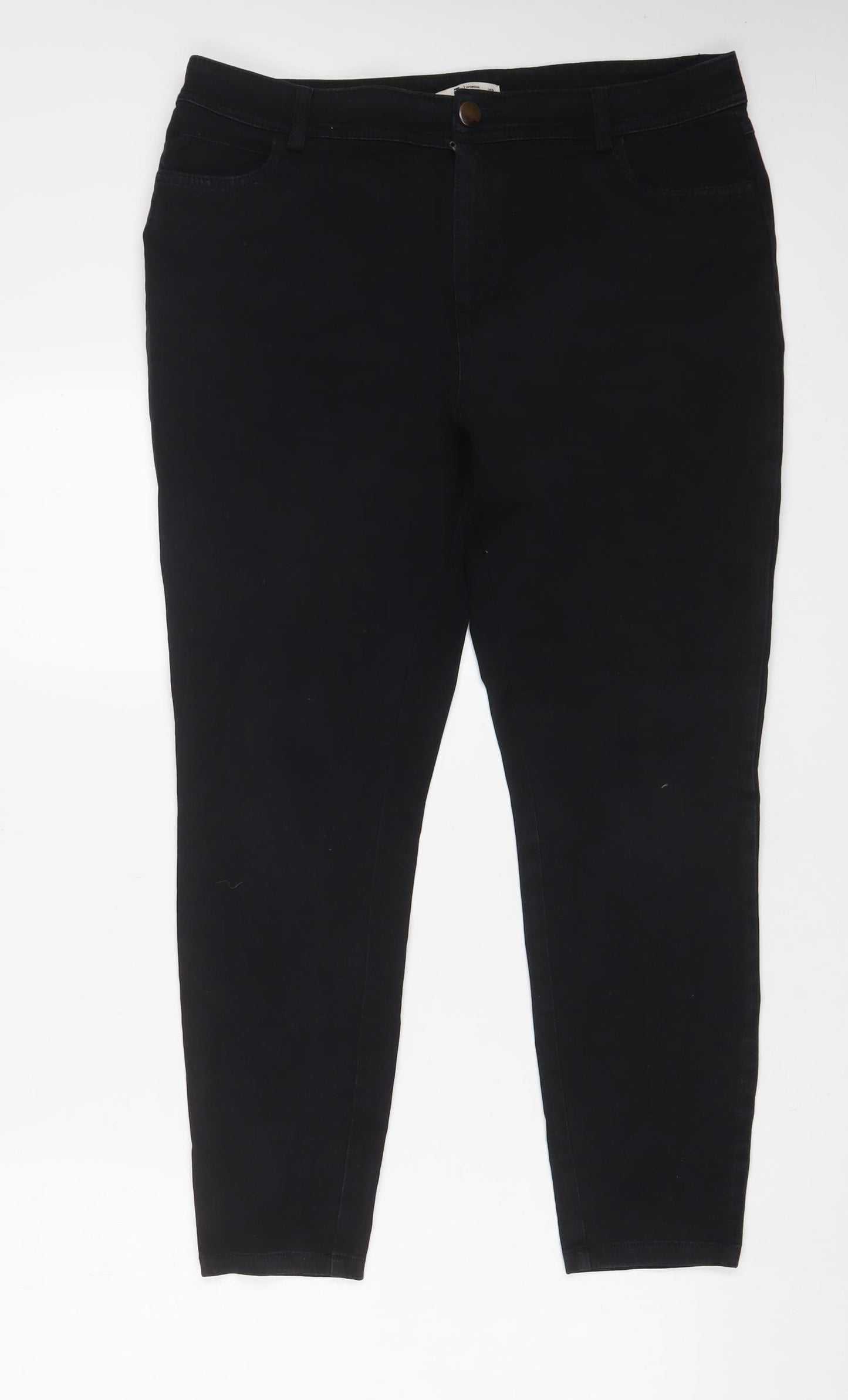 TU Womens Black Cotton Skinny Jeans Size 16 L26 in Regular Zip