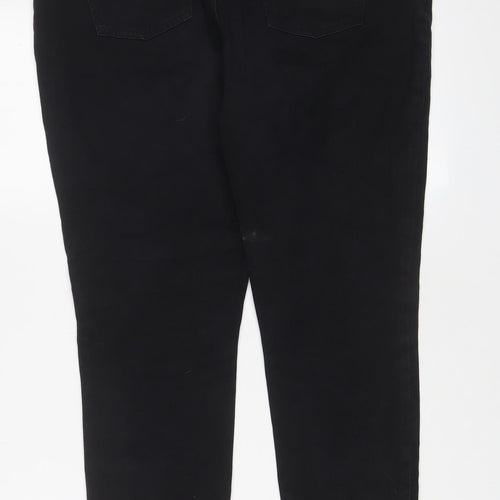 TU Womens Black Cotton Skinny Jeans Size 16 L26 in Regular Zip