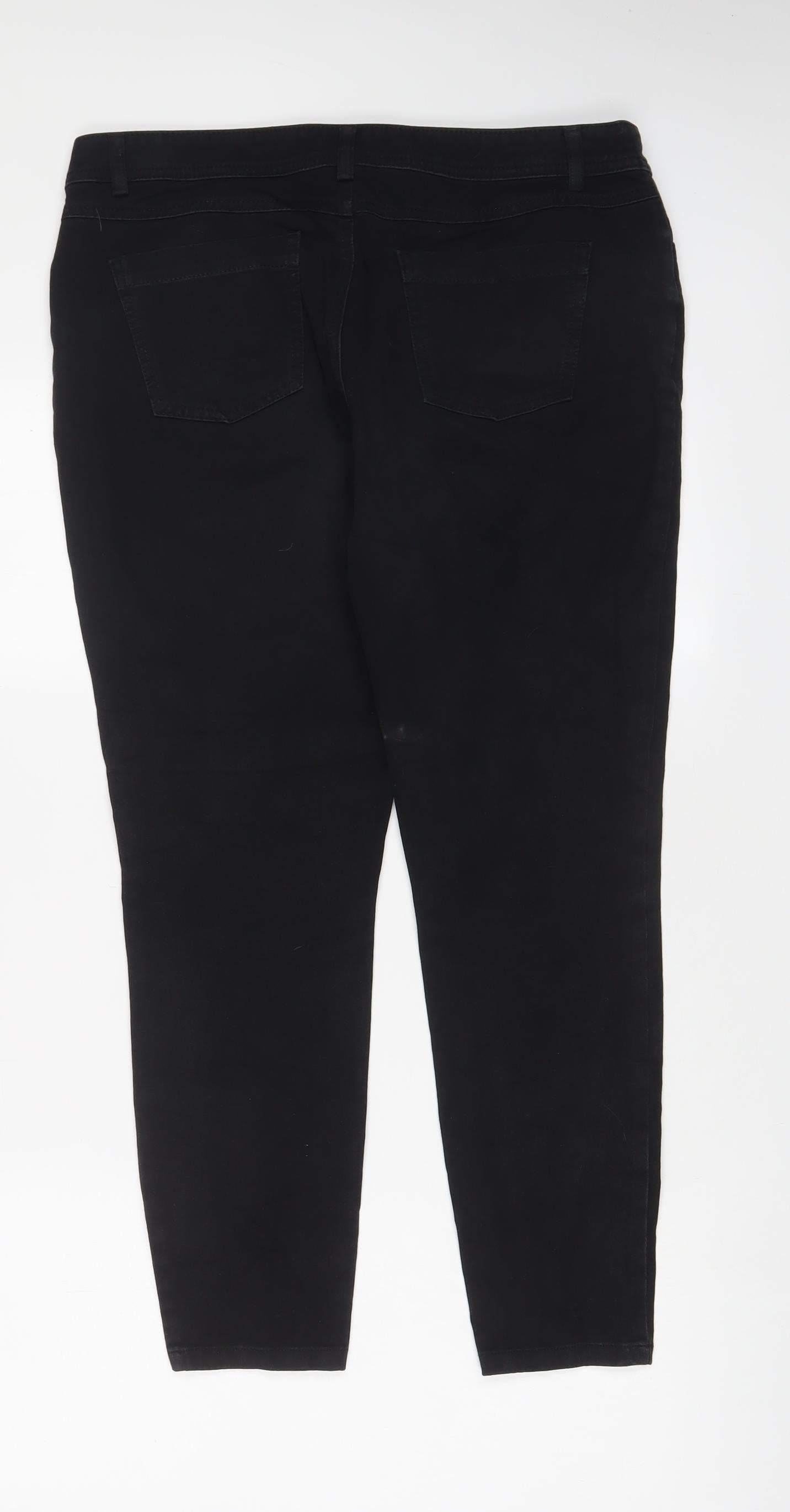 TU Womens Black Cotton Skinny Jeans Size 16 L26 in Regular Zip
