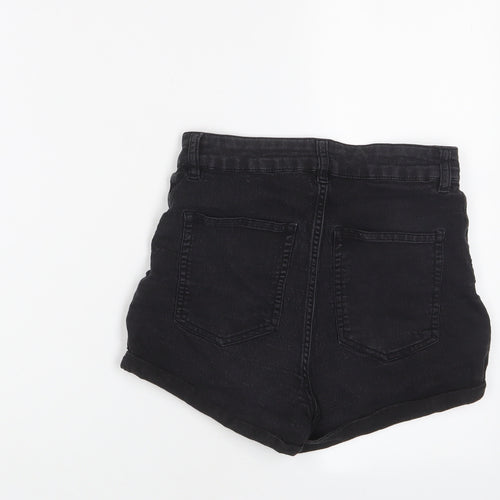 H&M Womens Grey Cotton Basic Shorts Size 10 Regular Zip