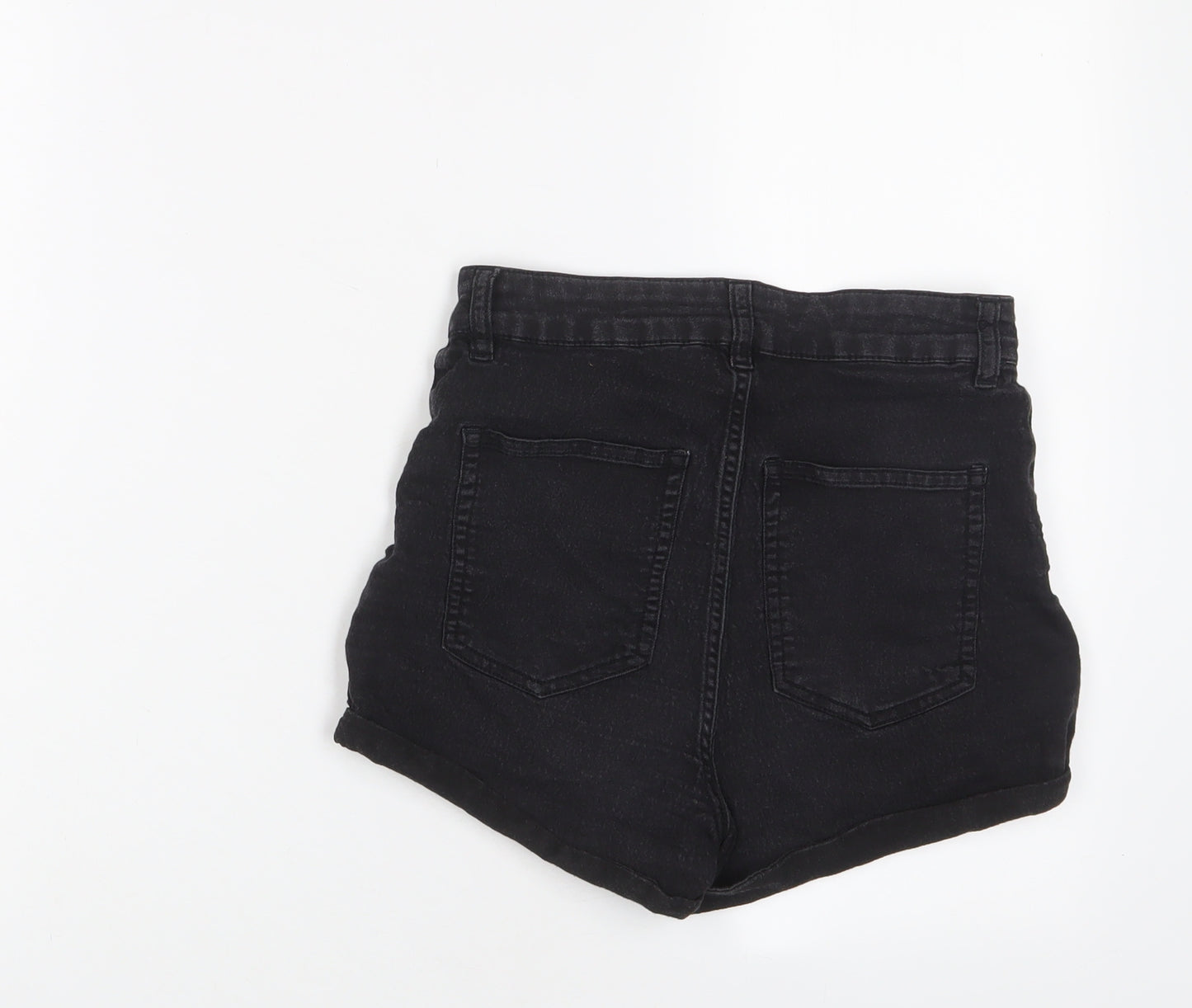 H&M Womens Grey Cotton Basic Shorts Size 10 Regular Zip