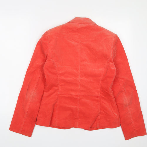 New Look Womens Red Jacket Blazer Size 12 Button