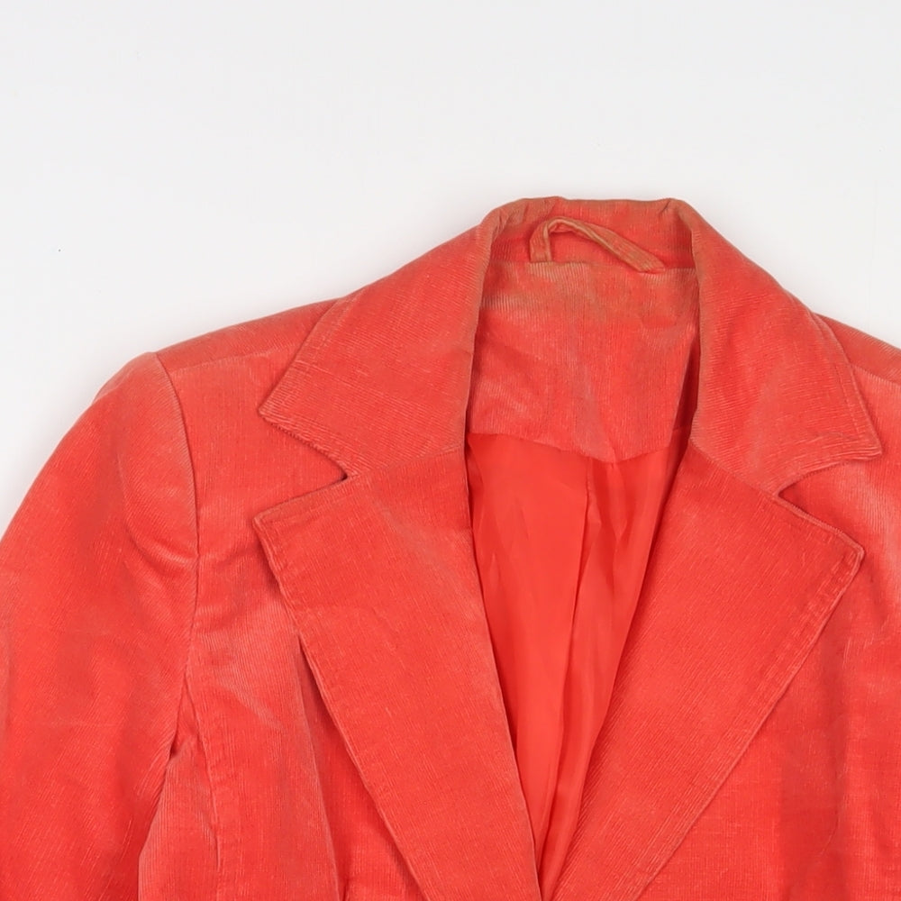 New Look Womens Red Jacket Blazer Size 12 Button